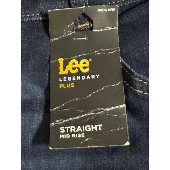 NWT Lee Legendary Plus STRAIGHT Mid Rise Jeans 22W Petite Dark Wash Women - Picture 3 of 11